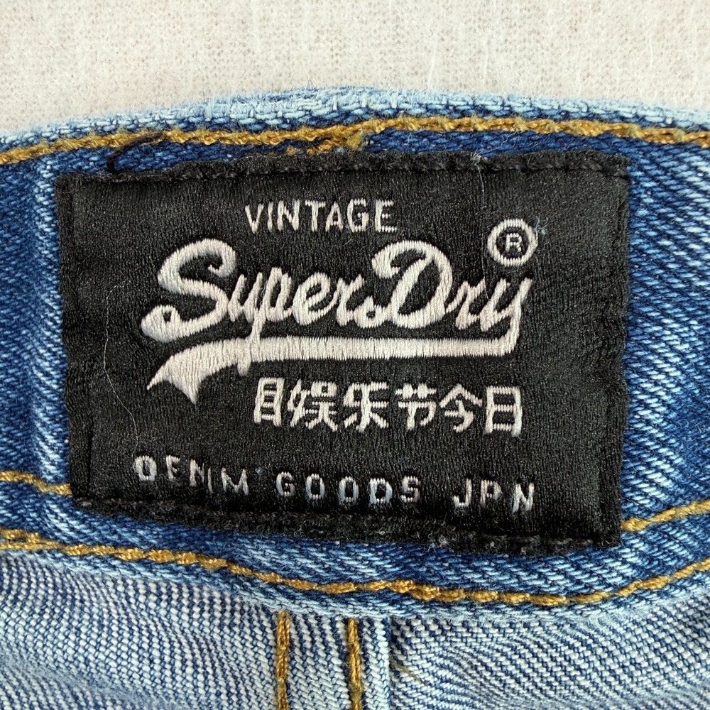 Superdry Mens Japanese Selvedge Jeans 32x32 Distressed Skinny Denim - Picture 11 of 16